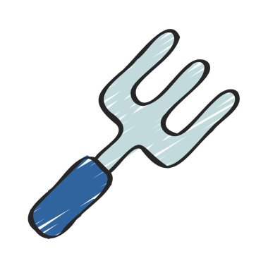 Bahçe çatal düz simgesi, vektör çizim 