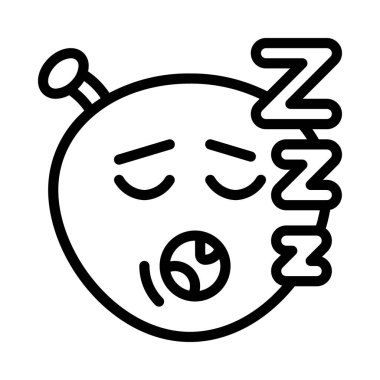 uyuyan emoji düz simge tasarımı                   