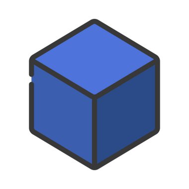 blok düz simgesi, vektör illüstrasyonu 