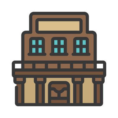 Salon düz simgesi, vektör çizimi 