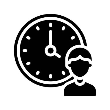 zaman yönetimi ve zaman kavramı simgesi, vektör illüstrasyonu basit tasarım