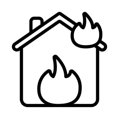 Ev Ateşi Web simgesi vektör illüstrasyonu