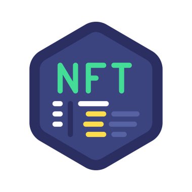 NFT Kod Ağ simgesi, vektör illüstrasyonu                         