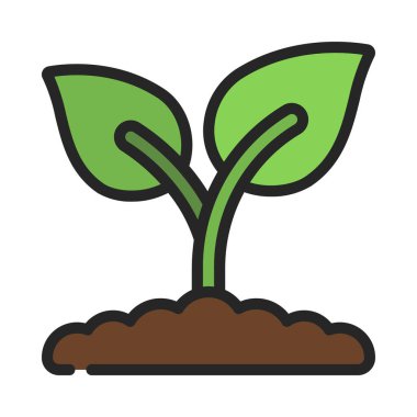 Bitki büyüme simgesi, vektör illüstrasyonu basit tasarım