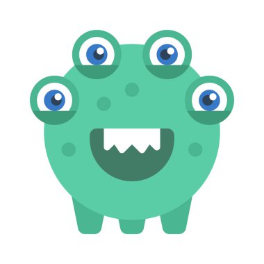 Beyaz arkaplanda canavar vektör çizimi 