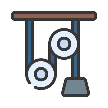 Makara Ağırlığı düz simgesi, vektör illüstrasyonu 