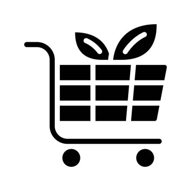 Trolley Web simgesinde Yapraklar, vektör illüstrasyonu                                   