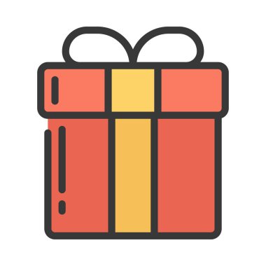 hediye kutusu simgesi, vektör illüstrasyonu