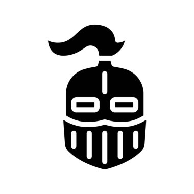 Knight Helmet ikon vektör çizimi tasarımı