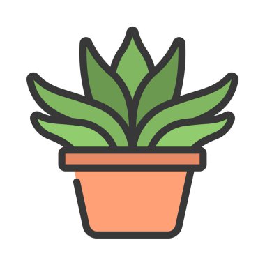 Esrar düz simgesinde gasteria, vektör illüstrasyonu 