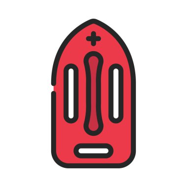 Cankurtaran tahtası düz simgesi, vektör illüstrasyonu 