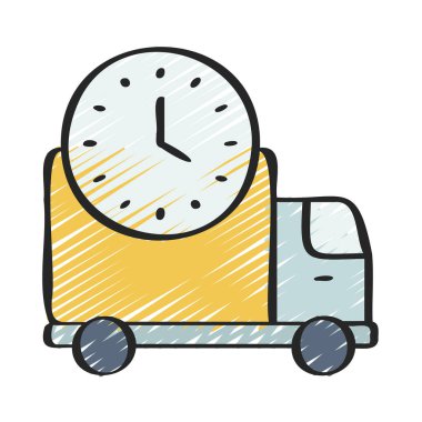 dağıtım kamyonu ikonu vektör çizimi