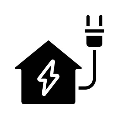 Elektrik Eklentisi Evi simgesi, vektör illüstrasyonu 