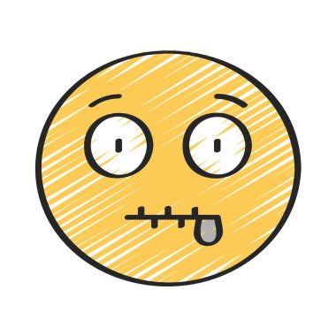 Ağız Fermuarı Kapalı Düz simge, vektör illüstrasyonu 