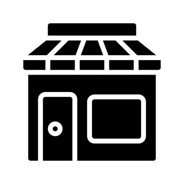 dükkan binası simgesi, vektör illüstrasyonu
