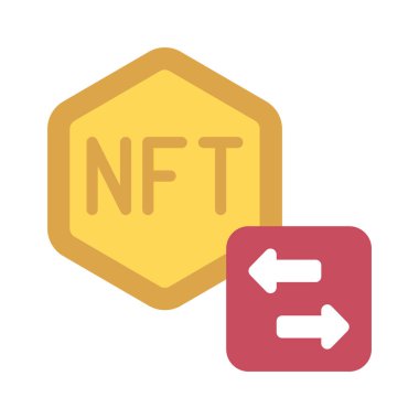 NFT Ticaret simgesi, vektör illüstrasyonu 