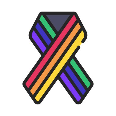 Pride Ribbon simgesi, vektör illüstrasyonu