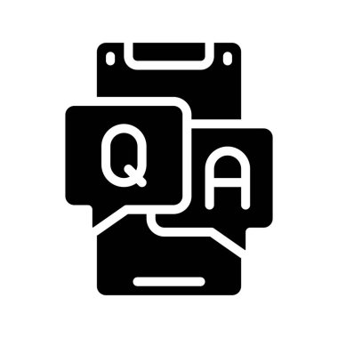 Q ve A simgesi vektör çizimi