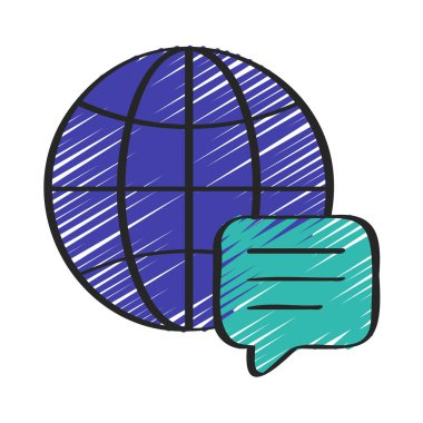 İnternet ileti simgesi, vektör illüstrasyonu 