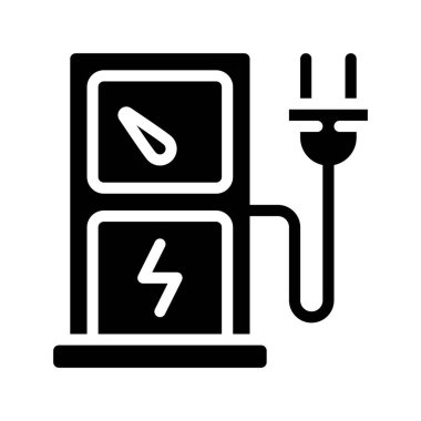 elektrik yükleme simgesi, dış hat vektörü. 