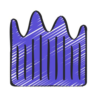 Dalga Grafiği düz simgesi, vektör illüstrasyonu 