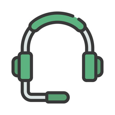 Beyaz arkaplanda yardımcı Kulaklık simgesi