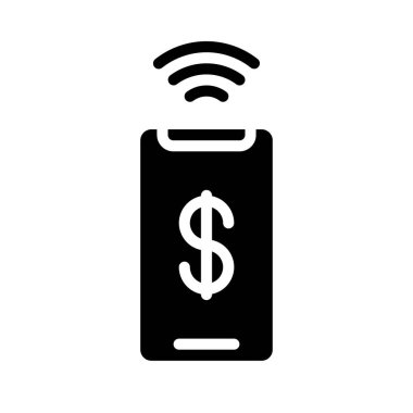 Kablosuz Mobil Aktarım simgesi basit düz resimleme