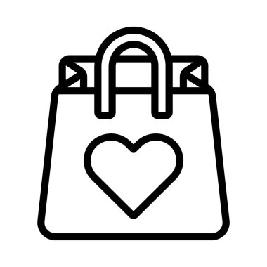 Alışveriş Torbası Web ikonu vektör illüstrasyonunu seviyorum