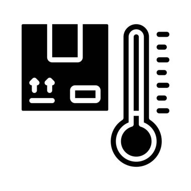 Cold Products Parcel glyph düz simge, vektör illüstrasyonu                        