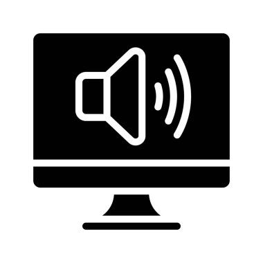 Bilgisayar Ses simgesi, vektör illüstrasyonu  