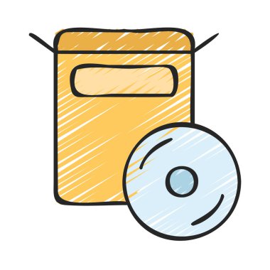 Yazılım Kutusu simgesi, vektör illüstrasyonu basit tasarım