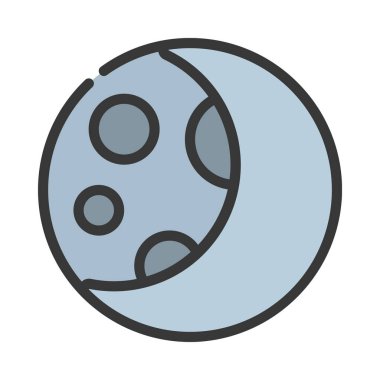 Dolunay ve Hilal Ağı ikon vektör illüstrasyonu