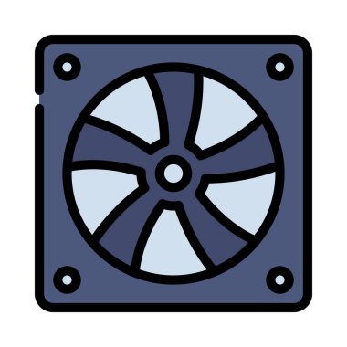 Bilgisayar Soğutma Hayranı simgesi, vektör illüstrasyonu  