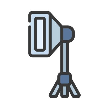 Yumuşak Kutu Işıklandırma yassı simgesi, vektör illüstrasyonu 