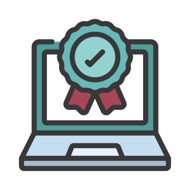 Dizüstü bilgisayar Kalitesi simgesi, vektör illüstrasyonu 