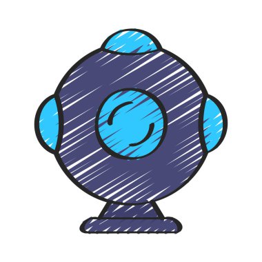 360 kamera simgesi vektör illüstrasyonu 