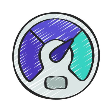 Performans Çizelgesi Web simgesi düz tasarım, vektör illüstrasyonu