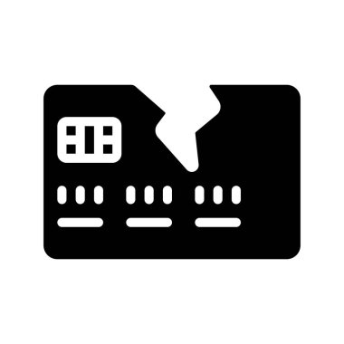 Bozuk Kredi Kartı Web simgesi vektör çizimi