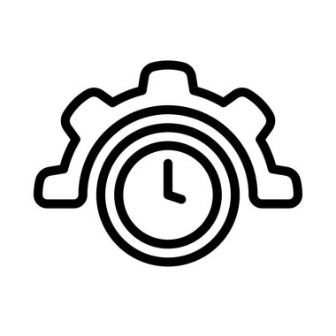 zaman yönetimi ve zaman kavramı simgesi, vektör illüstrasyonu basit tasarım