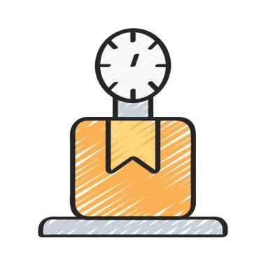 Parsel kabartma düz simgesi, vektör illüstrasyonunu tart                        