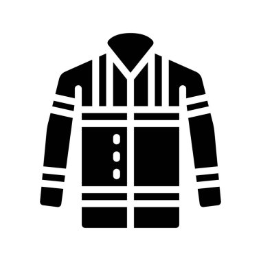 Yüksek Vis Jacket düz simgesi, vektör illüstrasyonu 