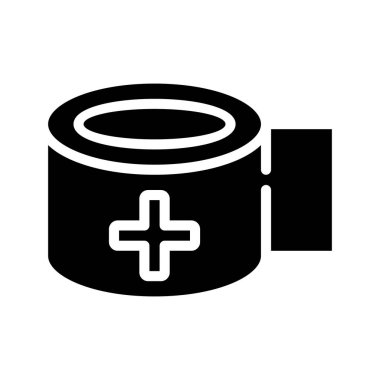 Tıbbi bandajlar düz simge, vektör illüstrasyonu 