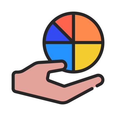 Pie Grafik Verisi simgesi, vektör illüstrasyonuName