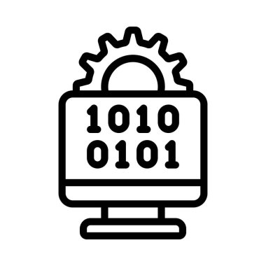 Bilgisayar Veri Yönetimi simgesi, vektör illüstrasyonu 