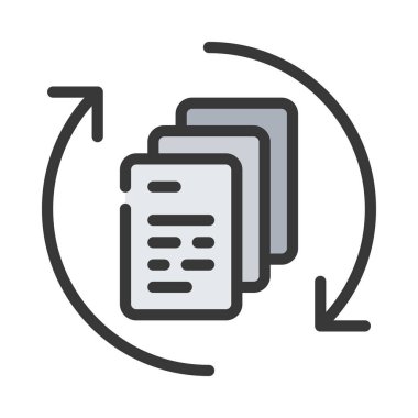 Dosya işleme simgesi, vektör illüstrasyonu