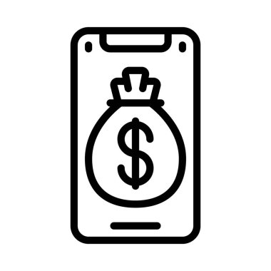 Cep Telefonu Nakit ikon vektör çizimi 