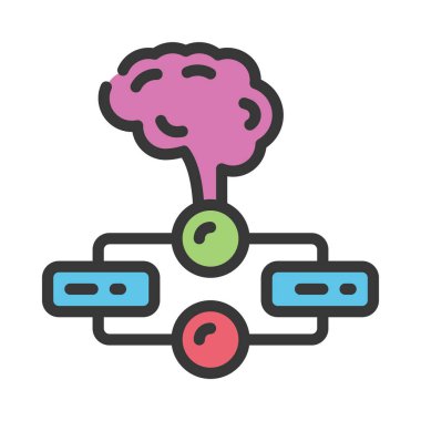 business Smart Flowchart simgesi, vektör illüstrasyonu