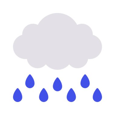 yağmur bulutu simgesi, vektör illüstrasyonu