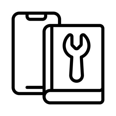 Mobil Tamir Kılavuzu, vektör illüstrasyonu basit tasarım