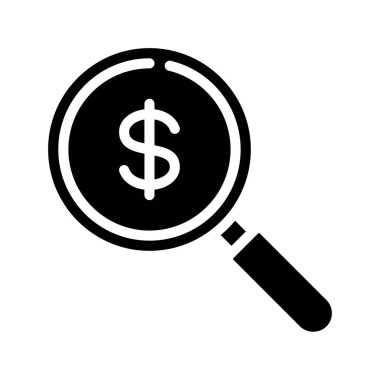 Financial Audit  Loupe icon, vector illustration  
